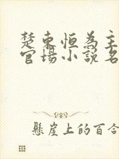 楚东恒为主角的官场小说名字