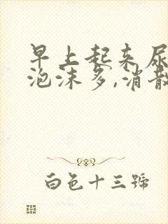 早上起来尿白色泡沫多,消散慢