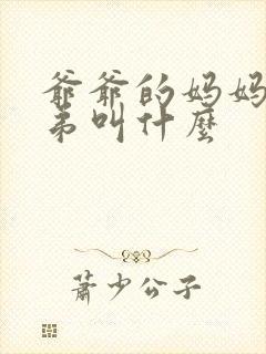 爷爷的妈妈的弟弟叫什么