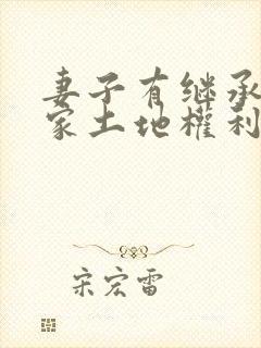 妻子有继承丈夫家土地权利吗