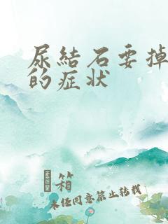 尿结石要掉下来的症状