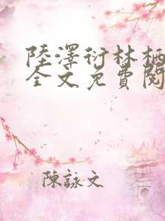 陆泽衍林栖小说全文免费阅读最新章节更新