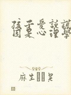 孩子爱说谎的原因是心理学上