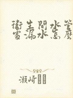 卫生间水管弯头处漏水怎么办