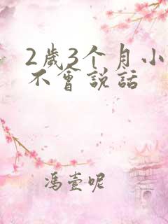 2岁3个月小孩不会说话