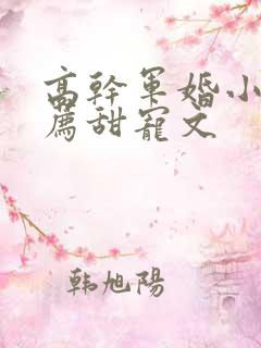 高干军婚小说推荐甜宠文