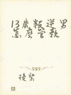 13岁叛逆男孩怎么管教