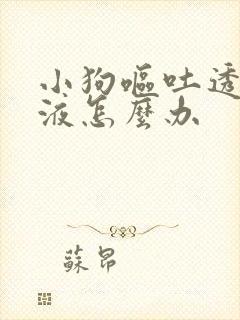 小狗呕吐透明粘液怎么办