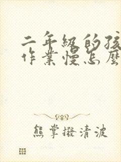 二年级的孩子写作业慢怎么办