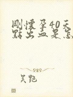 刚怀孕40天有点出血是怎么回事