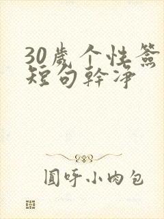 30岁个性签名短句干净