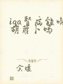 iga肾病能吃胡萝卜吗