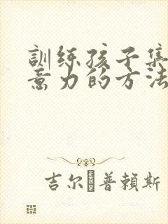 训练孩子集中注意力的方法