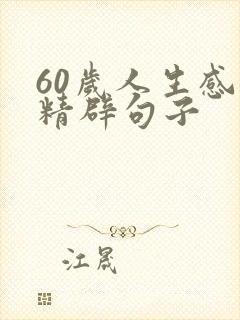 60岁人生感悟精辟句子
