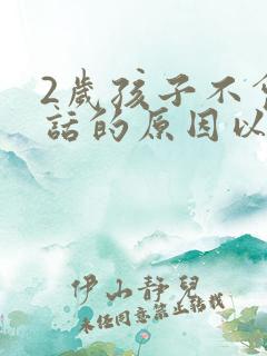 2岁孩子不会说话的原因以及措施