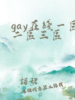 gay在线一区二区三区