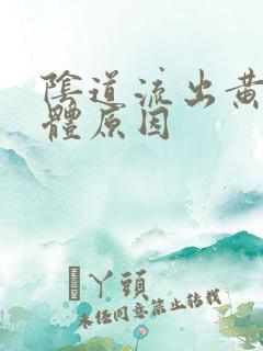 阴道流出黄色液体原因