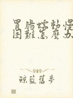 胃肠蠕动慢排便困难怎么办