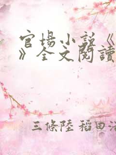 官场小说《对手》全文阅读