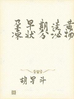 孕早期淡黄色果冻状分泌物