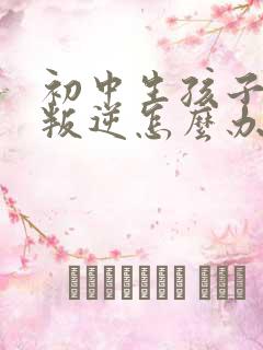 初中生孩子厌学叛逆怎么办