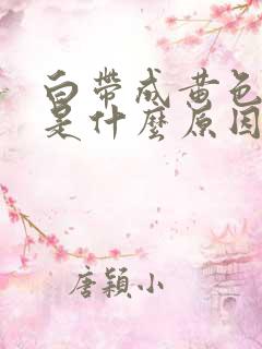 白带成黄色水样是什么原因