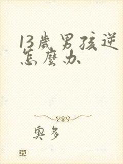 13岁男孩逆反怎么办