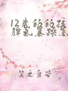 12岁的的孩子脾气暴躁怎么办