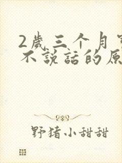 2岁三个月宝宝不说话的原因