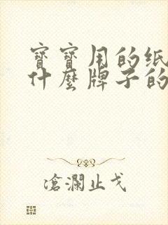 宝宝用的纸尿裤什么牌子的好