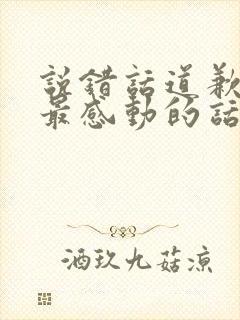 说错话道歉挽回最感动的话