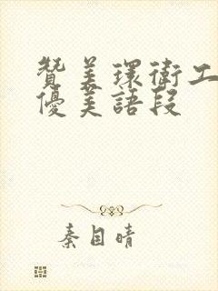 赞美环卫工人的优美语段