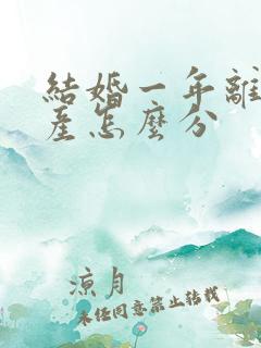 结婚一年离婚财产怎么分