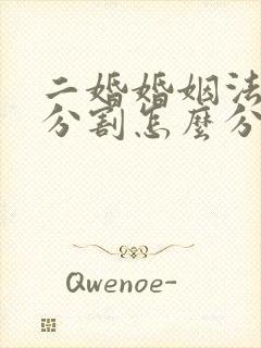 二婚婚姻法财产分割怎么分