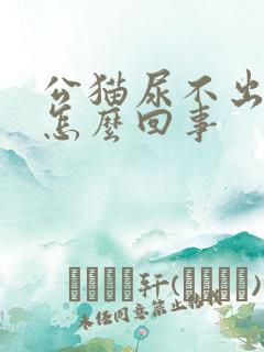 公猫尿不出来尿怎么回事