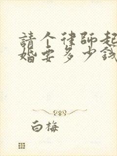 请个律师起诉离婚要多少钱