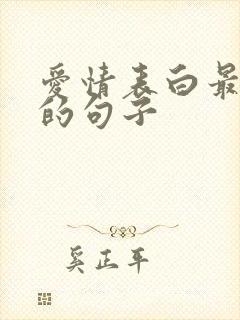 爱情表白最感动的句子