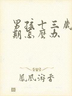 男孩十三岁叛逆期怎么办