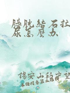 膀胱结石拉不出尿怎么办