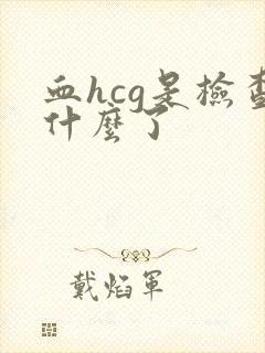 血hcg是检查什么了