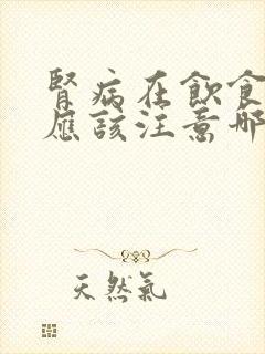 肾病在饮食方面应该注意哪些