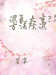 湿气太重?简单方法除湿