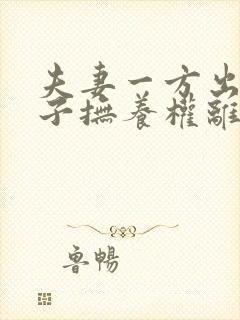 夫妻一方出轨孩子抚养权离婚判决