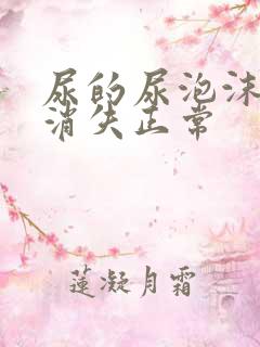 尿的尿泡沫多久消失正常