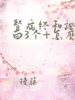 肾病终和证尿蛋白3个+怎么治疗呢