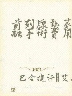 前列腺热蒸汽消融手术费用是多少