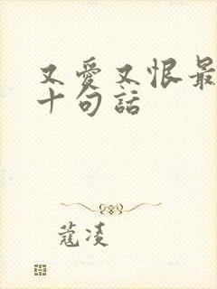 又爱又恨最经典十句话