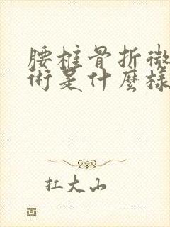 腰椎骨折微创手术是什么样的手术