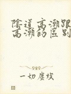 阴道高潮跟阴蒂高潮的区别