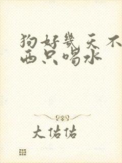 狗好几天不吃东西只喝水